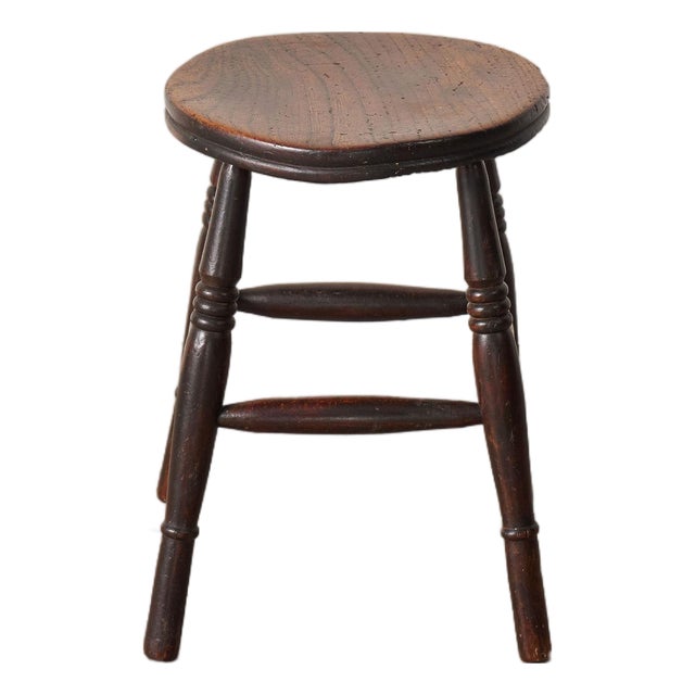 19th Century Oak Joint Stool With Stretchers For Sale