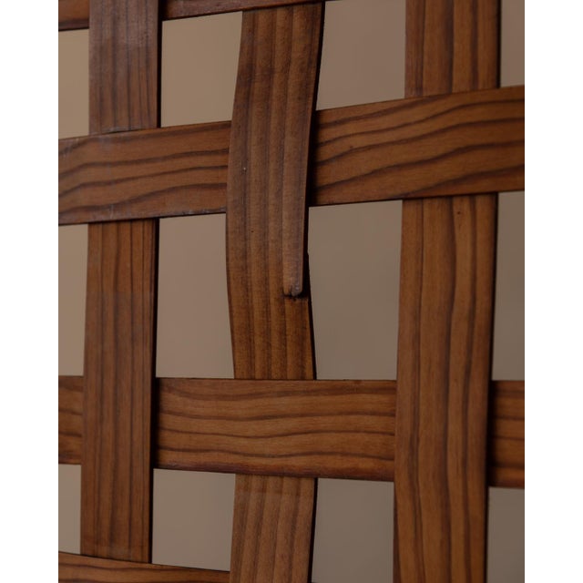 Vintage Wooden Room Divider or Folding Screen in Lattice Weave, 1970s For Sale - Image 16 of 17