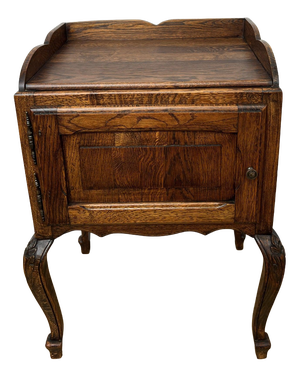 Vintage French Louis Style Oak Bedside Table