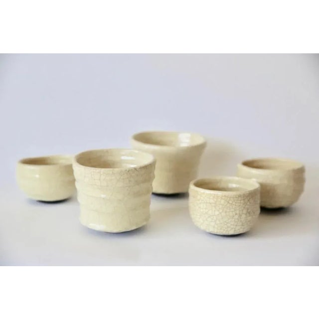 Ivory Ceramic Bowls, Set of 5 For Sale - Image 3 of 3