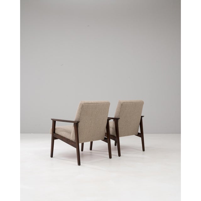 1960s Czech Pair Of Upholstered Armchairs For Sale - Image 10 of 12