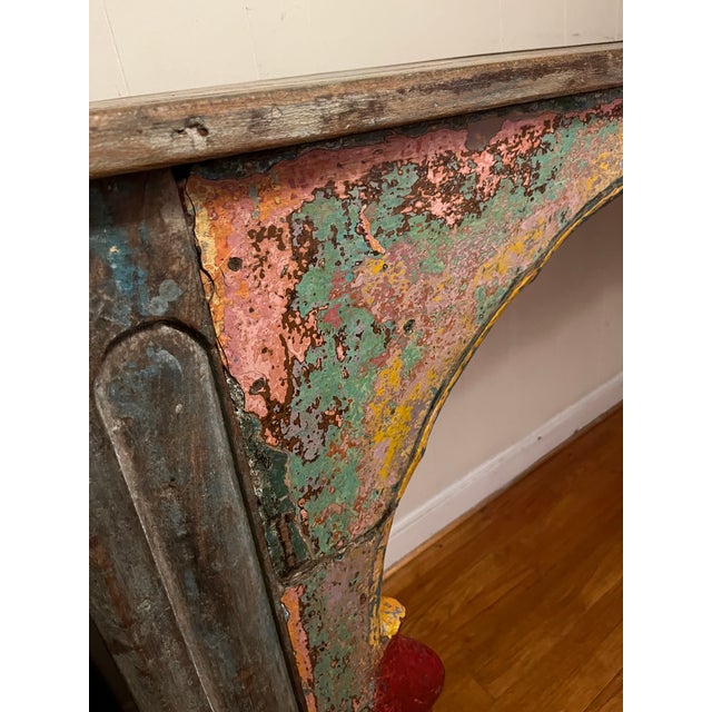 1950s Colorful Vintage Indian Large Entry Table For Sale In New York - Image 6 of 13