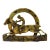 Early 20th Century Brass Equestrian Horseshoe Horse Jockey Letter Rack Napkin Holder, England For Sale