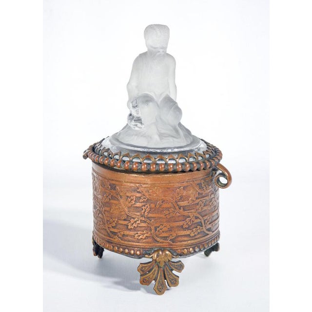 Bronze Box with Glass Faun Sculpture For Sale - Image 17 of 18