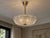 Carl Fagerlund, Swedish Mid-Century Modern, Chandelier or Pendant Light, Textured Glass, Brass, Sweden, 1960s An...