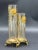 Antique French Baccarat Enameled GlassVases 7 1/2” H x Base 5”L x 1 1/2” D