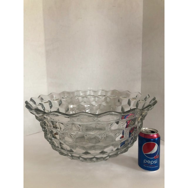 American Mid 20th Century Fostoria American Line Stem 2056 Pressed Glass Bowl For Sale - Image 3 of 13