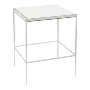 Ladislav Rado White Enameled Steel Modern Side Table, 1955, Knoll and Drake