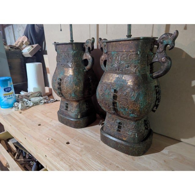 Chinese Mid 20th Century Pair of Warren Kessler Table Lamps For Sale - Image 3 of 10