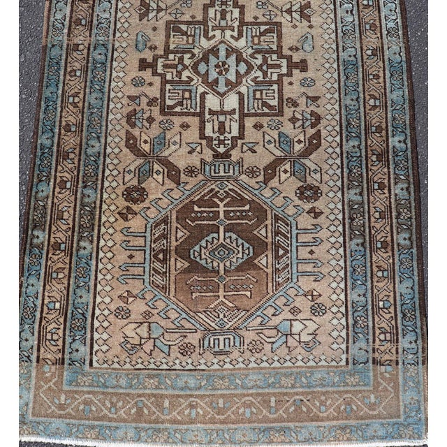 Karadjeh Vintage Runner With Multi-Medallion Design 3'1 X 11'6 For Sale - Image 12 of 14