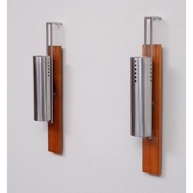 Mid-Century Modern Vintage Stainless Steel Tube Wall Lamps, France, 1970s, Set of 2 For Sale - Image 3 of 8