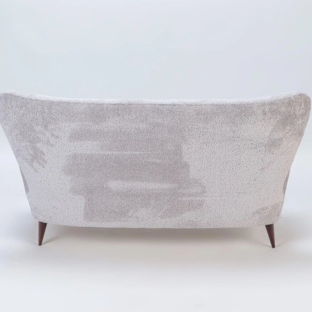 1950s An Italian Wingback, Drop Arm Upholstered Settee C. 1950 For Sale - Image 5 of 6