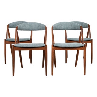 Mid-Century Danish Model 31 Dining Chairs in Teak by Kai Kristiansen for Schou Andersen, Set of 4 For Sale