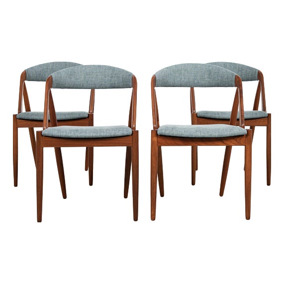 Mid-Century Danish Model 31 Dining Chairs in Teak by Kai Kristiansen for Schou Andersen, Set of 4 For Sale