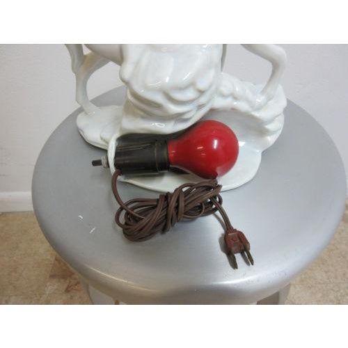 Vintage Porcelain Stallion Table Lamp For Sale - Image 4 of 5