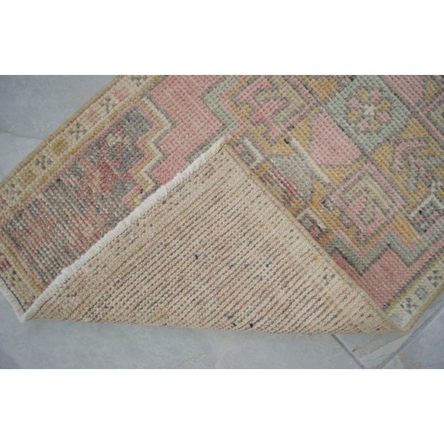 Hand Knotted Door Mat, Entryway Rug, Bath Mat, Kitchen Decor, Small Rug, Turkish Rug - 1′6″ × 3′1″ For Sale - Image 12 of 13