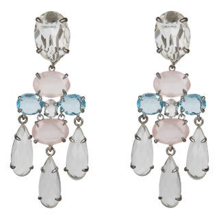 Greta Earrings (Pink) (Clip On) For Sale