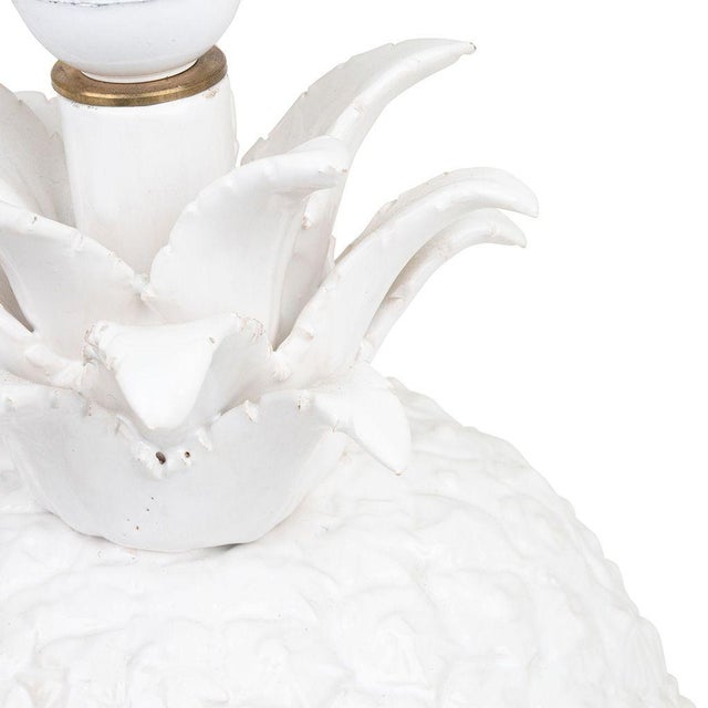 Pair of Late 20th Century White Porcelain Pineapple Lamps For Sale In West Palm - Image 6 of 8