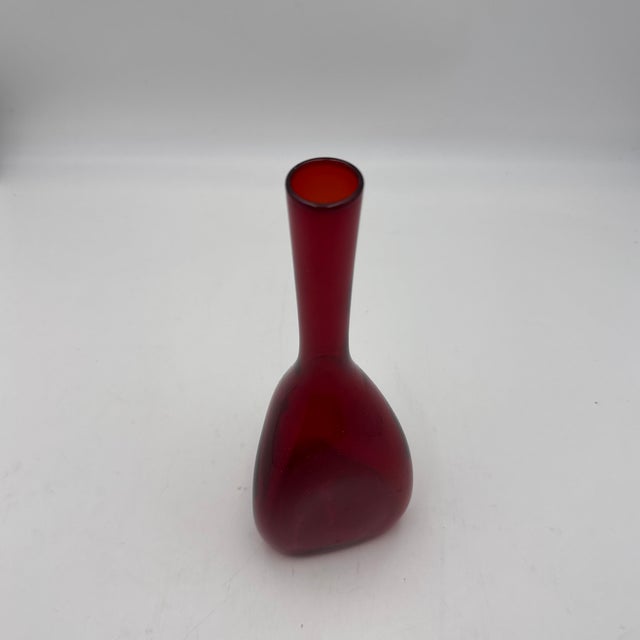 Mid-Century Modern Long Necked Modernist Glass Vase by Gunnar Ander for Elme Glasbruk, 1960s For Sale - Image 3 of 9