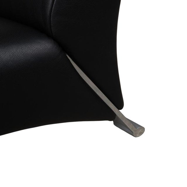 Black Model 322 2-Seater and 3-Seater Sofas in Black Leather from Rolf Benz, Set of 2 For Sale - Image 8 of 18