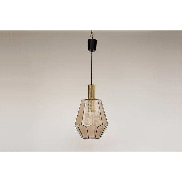 Geometric Smoked Glass Pendant Light from Limburg, 1970s For Sale - Image 14 of 15