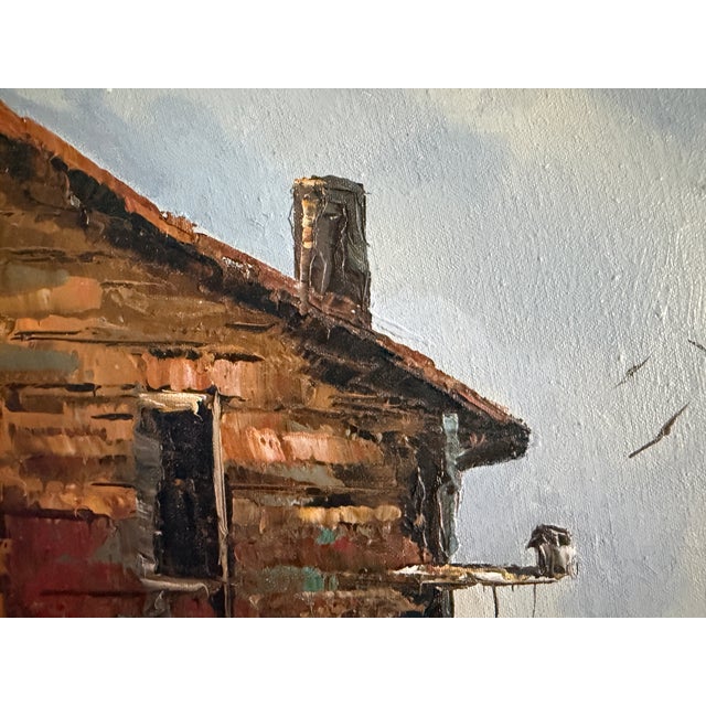 Coastal 1960s Maritime Harbor Scene Oil Painting For Sale - Image 3 of 7
