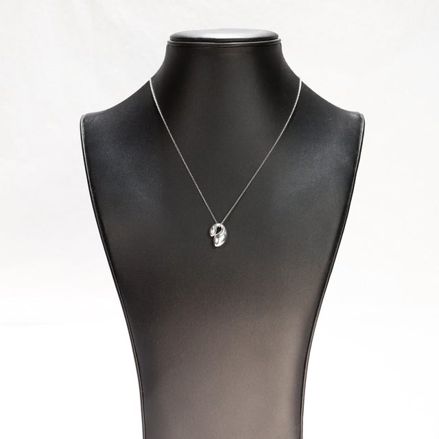 Metal Vintage Elsa Peretti for Tiffany & Co. Sterling Silver Double Tear Drop Pendant For Sale - Image 7 of 13