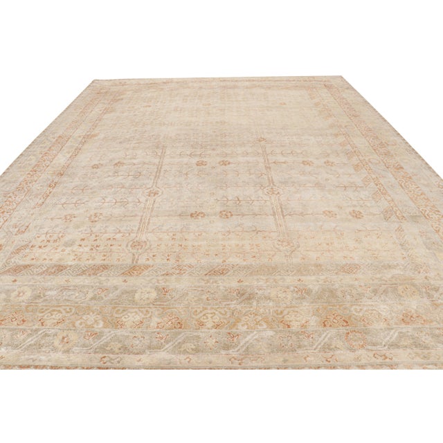 Not Yet Made - Made To Order Rug & Kilim’s Modern Block Print Rug in Beige with Geometric-Floral Patterns - 5x7 For Sale - Image 5 of 8