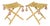 Pair English Folding X Benches in Damask Upholstery For Sale