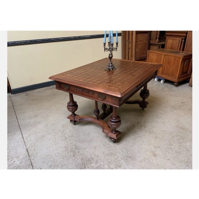 Wood Antique Extendable Table, 1910 For Sale - Image 7 of 13