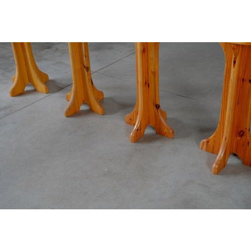 Vintage Dutch Pine Bar Stools, 1970s, Set of 4 For Sale - Image 5 of 7