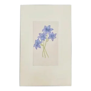 Vintage Indian Mugal Violet Art Flower Painting