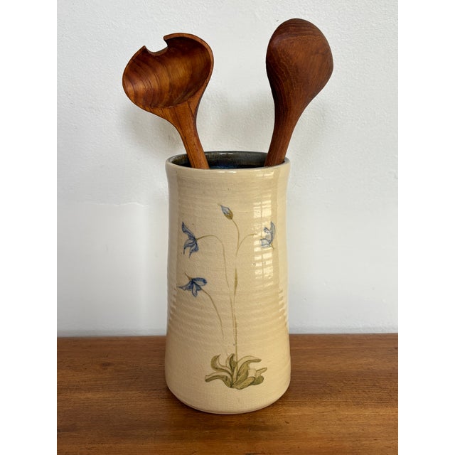Late 20th Century Studio Pottery Utensil Holder, Signed by Artisan For Sale - Image 10 of 10