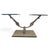 Experience Motion in Design with this Vintage Italian Mechanical Mod Glass Top Extending 2 Arm Cocktail Table Introduce a...