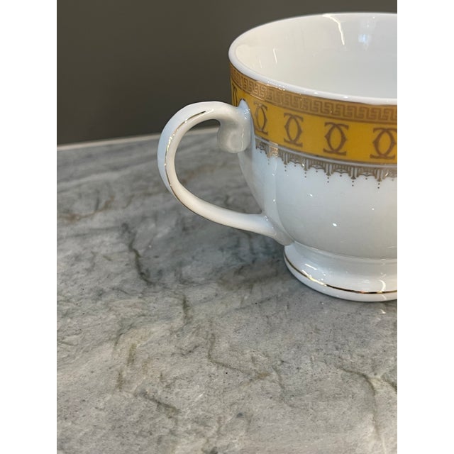 Vintage Casati Fine Porcelain Bavaria Design Tea Cup & Saucer For Sale - Image 4 of 5