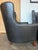 Pair of Thomasville Black Leather Wingback Lounge Chairs For Sale - Image 9 of 17