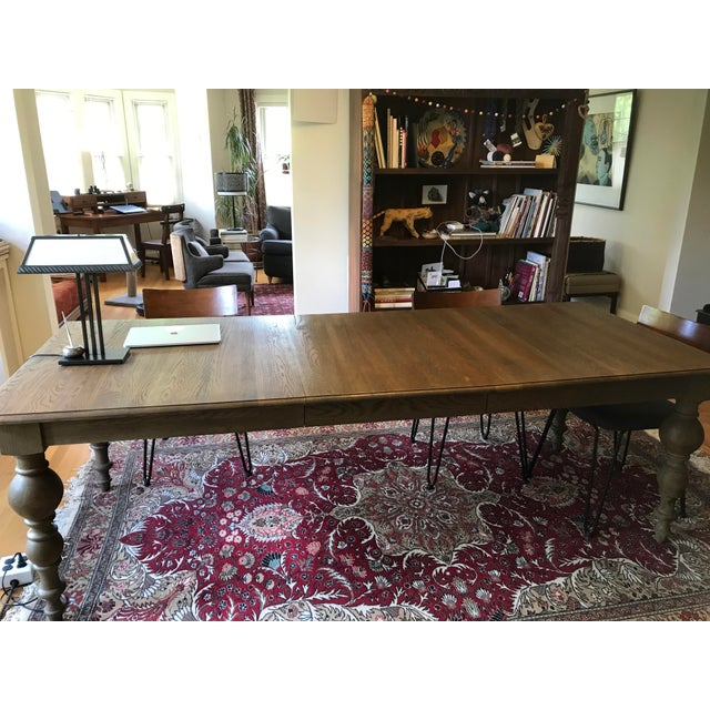 Restoration Hardware Solid Oak Dining Room Table Chairish