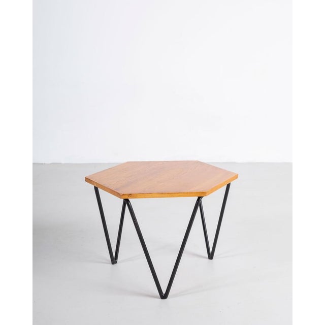 Wood Hexagonal Coffee Tables in Wood and Metal by Gio Ponti from ISA, 1950s, Set of 3 For Sale - Image 7 of 13