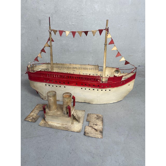 Brutalist Steamer Model Boat by Emmanuel Hiel, 1940s For Sale - Image 10 of 16