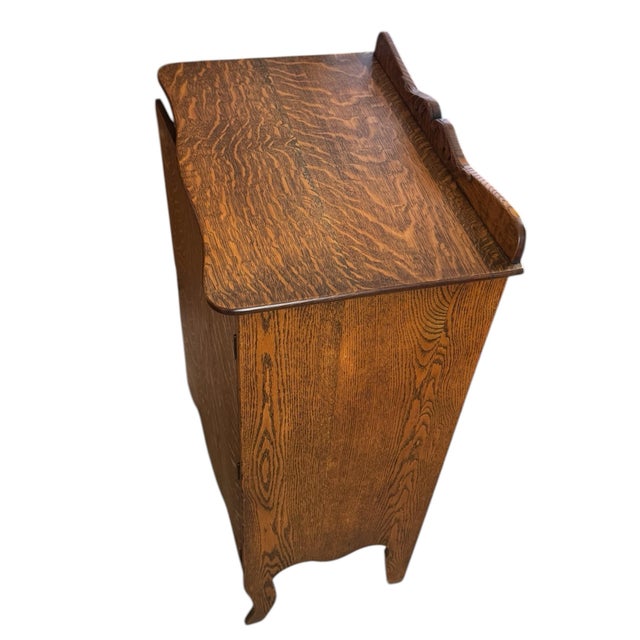 Antique Tiger Oak Sheet Music Cabinet For Sale - Image 10 of 12