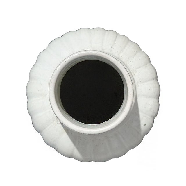 Hand-Crafted Thai Ceramic Vase, White Glaze, For Sale - Image 10 of 11