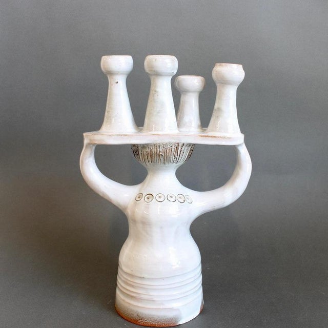 1960s Sculptural Ceramic Pottery Porter Candleholder by Jacques Pouchain for Atelier Dieulefit, 1960s-1970s For Sale - Image 5 of 18