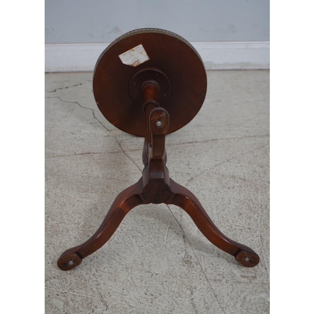 Kindel Mahogany Brass Gallery Pedestal Stand or Table For Sale - Image 9 of 10