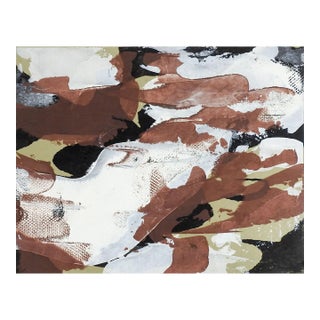 Mid 20th Century Brown & White Abstract Painting For Sale