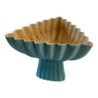 Vintage 1950s Red Wing Pottery Triangle Shaped Ivy Pedestal Planter For Sale
