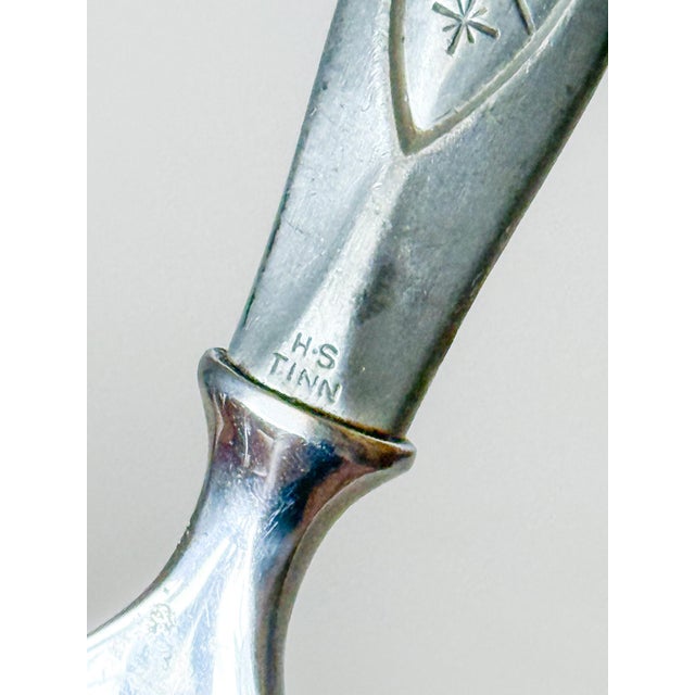 Vintage Mid-Century Modern Atomic Norwegian Hardanger Tinn Pewter Bottle Opener For Sale - Image 4 of 5