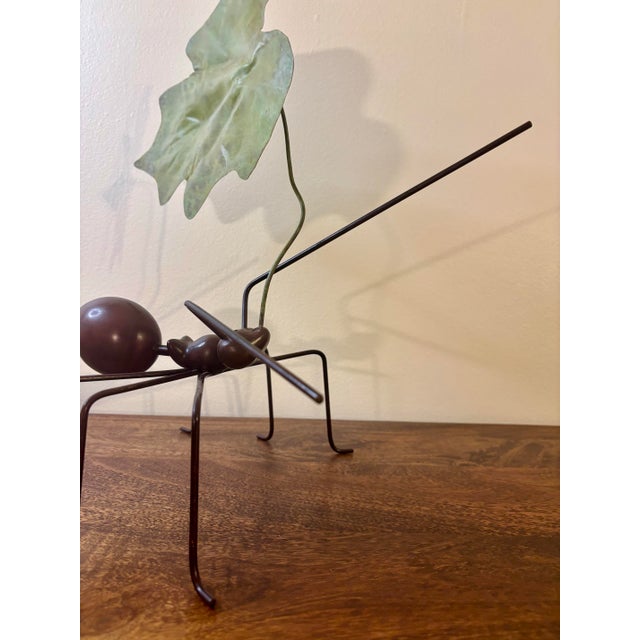 Brown Metal Ant Sculpture Carrying Leaf by Gerardo Fernandez For Sale - Image 8 of 8