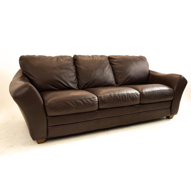 Chateau D Ax Mid Century Leather Sofa Chairish