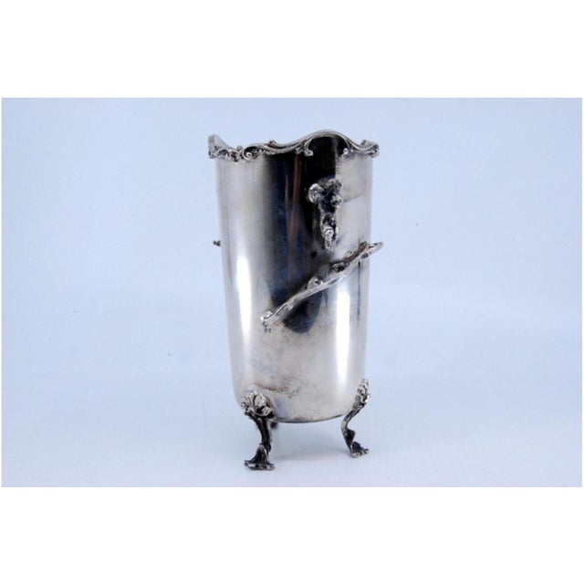 Silver Cache-Pot with Angels and Feet, in Very Good conditions. Designed from 2000 This piece has an attribution mark, I...