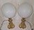 Vintage Brass Table Lamps with White Glass Shades, 1970s, Set of 2 For Sale - Image 6 of 7